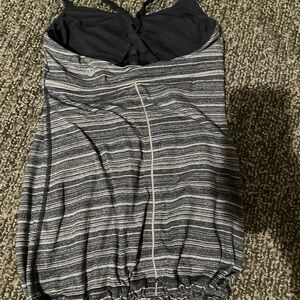 lululemon athletica Black and Gray Striped Tank Top